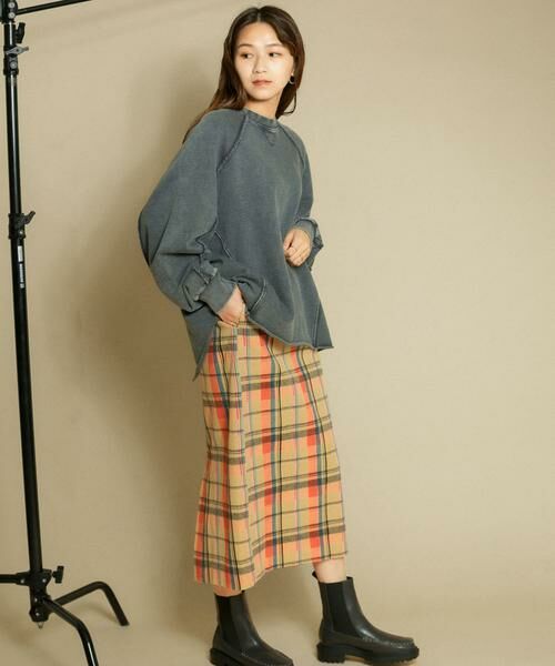 KBF / ケービーエフ スカート | チェックIラインミディスカート | 詳細5