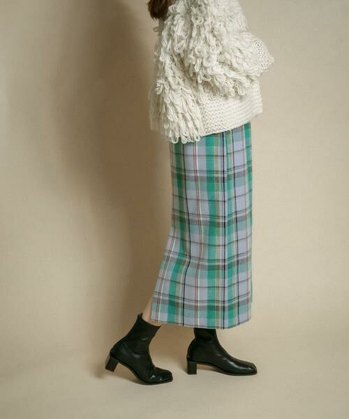 KBF / ケービーエフ スカート | チェックIラインミディスカート | 詳細12