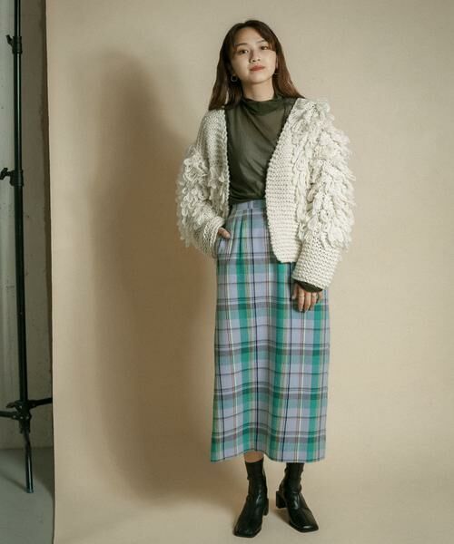 KBF / ケービーエフ スカート | チェックIラインミディスカート | 詳細14