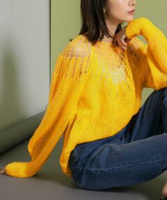 KBF / ケービーエフ ニット・セーター | メッシュネックニット