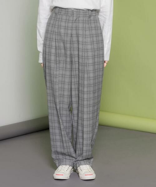 KBF / ケービーエフ その他パンツ | センタープレスWIDEチェックパンツ | 詳細25