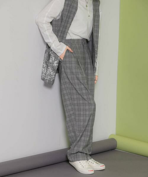 KBF / ケービーエフ その他パンツ | センタープレスWIDEチェックパンツ | 詳細20