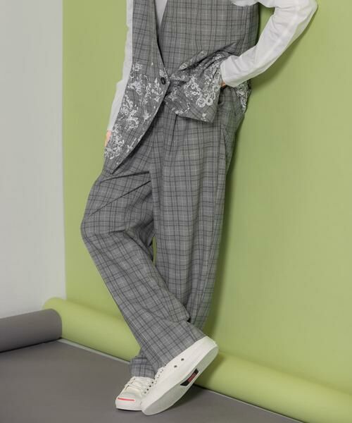 KBF / ケービーエフ その他パンツ | センタープレスWIDEチェックパンツ | 詳細21