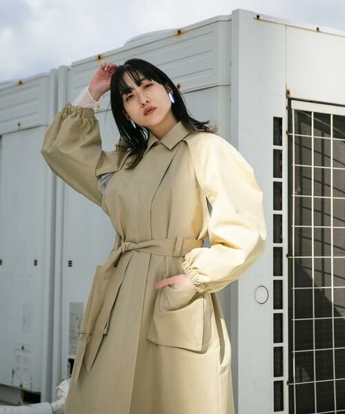 KBF / ケービーエフ トレンチコート | 立体スリーブデザインコート | 詳細1