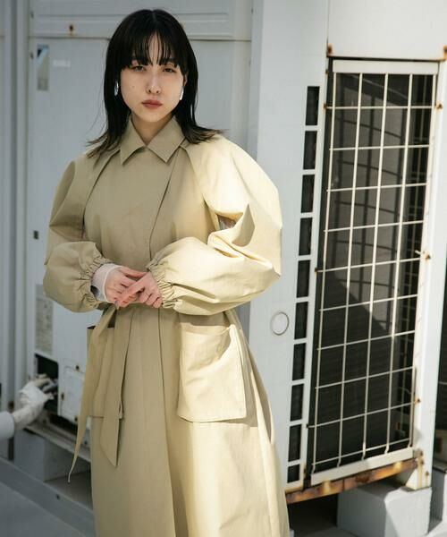 KBF / ケービーエフ トレンチコート | 立体スリーブデザインコート | 詳細3