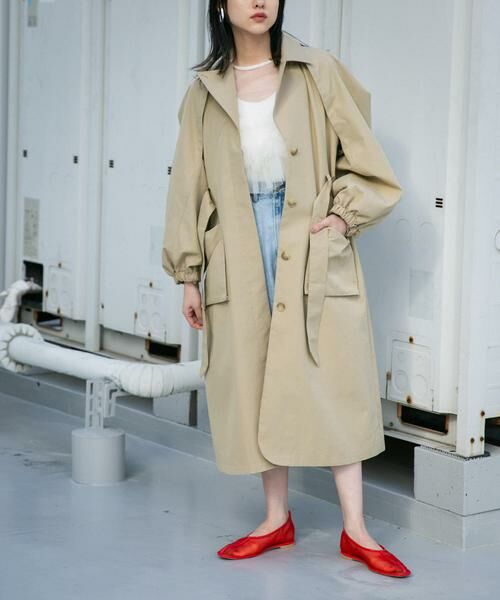 KBF / ケービーエフ トレンチコート | 立体スリーブデザインコート | 詳細9