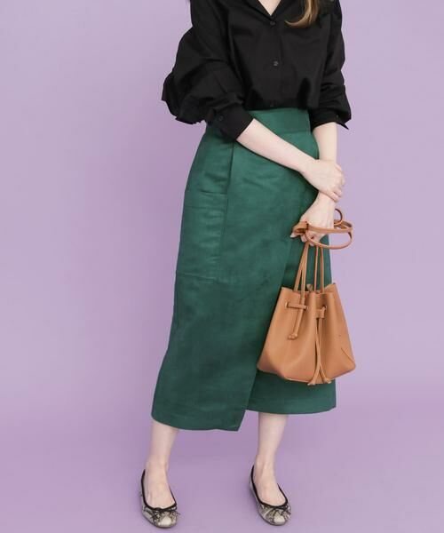 KBF / ケービーエフ スカート | カラースエードラップスカート∴ | 詳細8