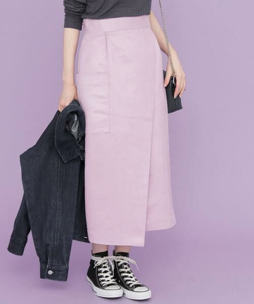 KBF / ケービーエフ スカート | カラースエードラップスカート∴ | 詳細15
