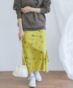 KBF / ケービーエフ スカート | フラワーイレヘムバイアススカート∴