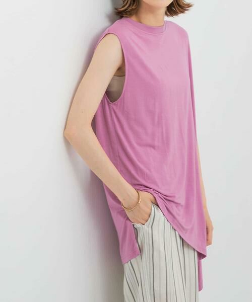 KBF / ケービーエフ Tシャツ | アシンメトリーレーヨンカットソー | 詳細1