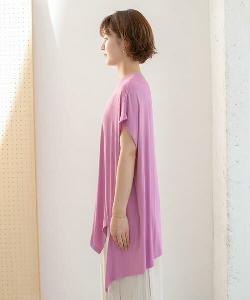 KBF / ケービーエフ Tシャツ | アシンメトリーレーヨンカットソー | 詳細10