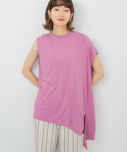 KBF / ケービーエフ Tシャツ | アシンメトリーレーヨンカットソー | 詳細2