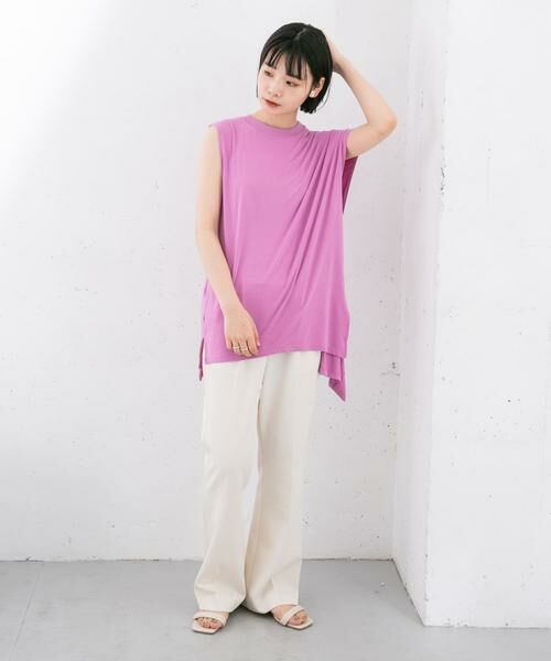 KBF / ケービーエフ Tシャツ | アシンメトリーレーヨンカットソー | 詳細7