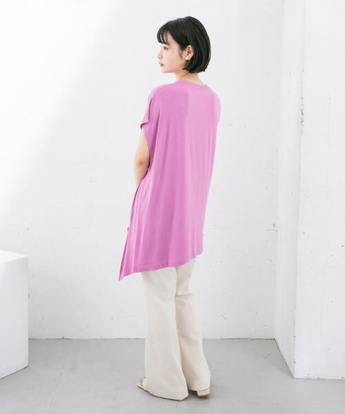 KBF / ケービーエフ Tシャツ | アシンメトリーレーヨンカットソー | 詳細8