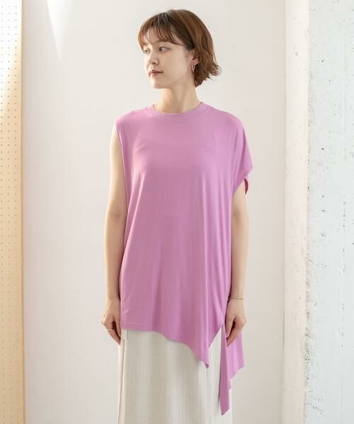 KBF / ケービーエフ Tシャツ | アシンメトリーレーヨンカットソー | 詳細9