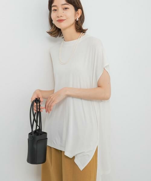 KBF / ケービーエフ Tシャツ | アシンメトリーレーヨンカットソー | 詳細23