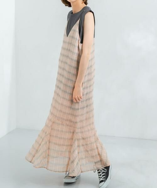 KBF / ケービーエフ ワンピース | チェックロングキャミワンピース | 詳細22