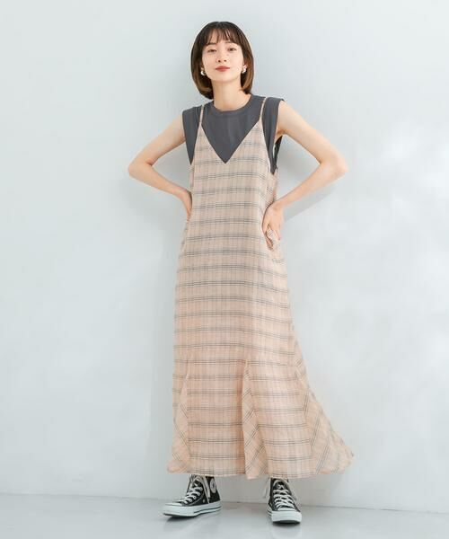 KBF / ケービーエフ ワンピース | チェックロングキャミワンピース | 詳細24