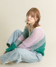 KBF / ケービーエフ カーディガン・ボレロ | 『WEB/一部店舗限定』グラデーションショートカーディガン