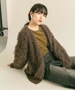 KBF / ケービーエフ カーディガン・ボレロ | 『WEB/一部店舗限定』シャギーZIPカーディガン