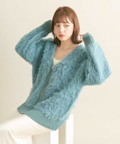 KBF / ケービーエフ カーディガン・ボレロ | 『WEB/一部店舗限定』シャギーZIPカーディガン