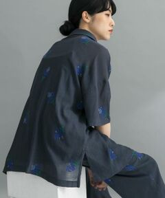 KBF / ケービーエフ シャツ・ブラウス | 『WEB限定』エンブロイダリーワイドシャツ