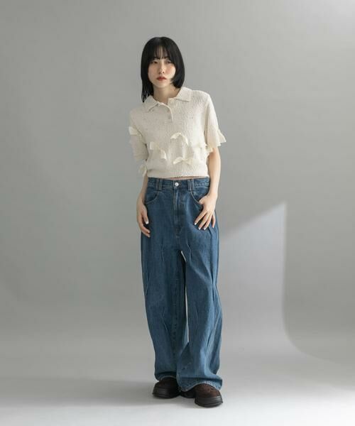 KBF / ケービーエフ ニット・セーター | 『WEB限定』シャツカラーリボンニット | 詳細5