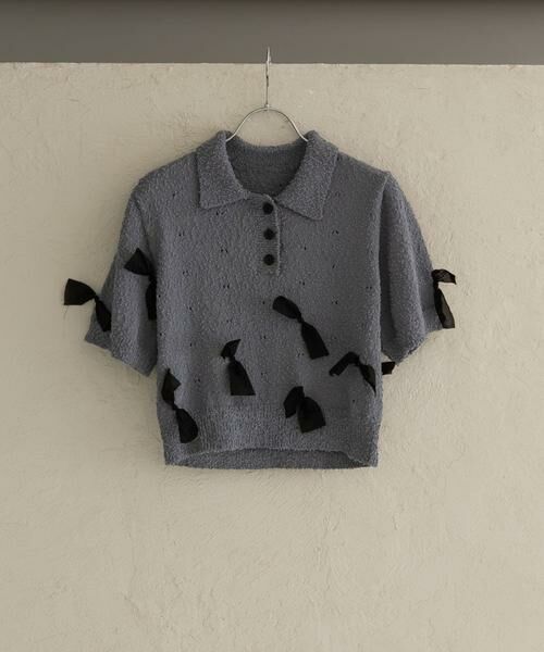 KBF / ケービーエフ ニット・セーター | 『WEB限定』シャツカラーリボンニット | 詳細16