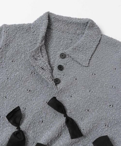 KBF / ケービーエフ ニット・セーター | 『WEB限定』シャツカラーリボンニット | 詳細18