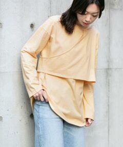 KBF / ケービーエフ Tシャツ | KBF+　アシメレイヤードカットアウトロングTシャツ∴