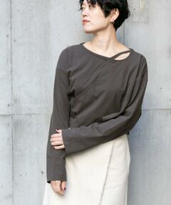 KBF / ケービーエフ Tシャツ | KBF+　アシメレイヤードカットアウトロングTシャツ∴