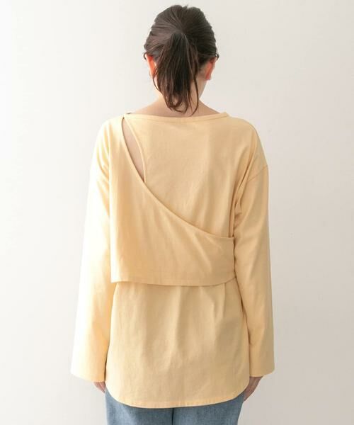 KBF / ケービーエフ Tシャツ | KBF+　アシメレイヤードカットアウトロングTシャツ∴ | 詳細5