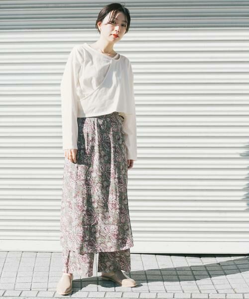 KBF / ケービーエフ Tシャツ | KBF+　アシメレイヤードカットアウトロングTシャツ∴ | 詳細12