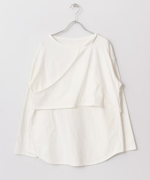 KBF / ケービーエフ Tシャツ | KBF+　アシメレイヤードカットアウトロングTシャツ∴ | 詳細13