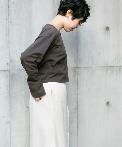 KBF / ケービーエフ Tシャツ | KBF+　アシメレイヤードカットアウトロングTシャツ∴ | 詳細15