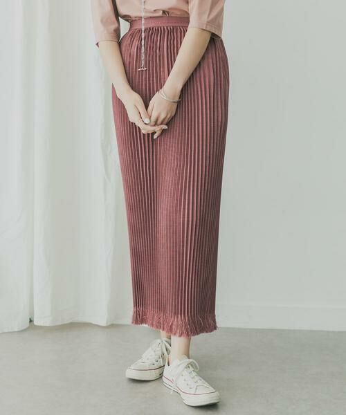 KBF / ケービーエフ スカート | KBF+　リネンライクフリンジプリーツスカート | 詳細1