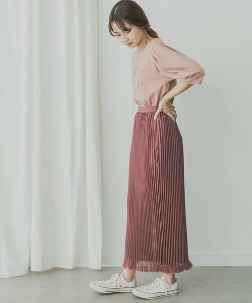 KBF / ケービーエフ スカート | KBF+　リネンライクフリンジプリーツスカート | 詳細2