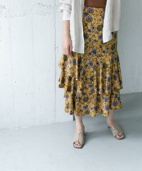 KBF / ケービーエフ スカート | KBF+　フラワープリントボリュームスカート | 詳細1