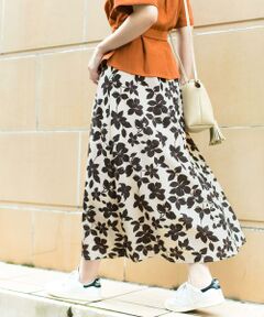 KBF / ケービーエフ スカート | KBF+　フラワープリントセミフレアスカート∴