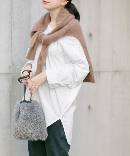 KBF / ケービーエフ Tシャツ | KBF+　アシメネックオーバーロングTシャツ | 詳細11