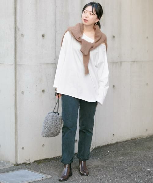 KBF / ケービーエフ Tシャツ | KBF+　アシメネックオーバーロングTシャツ | 詳細12