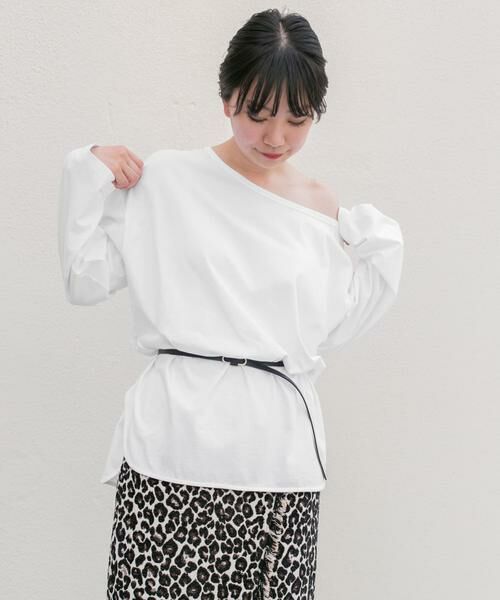 KBF / ケービーエフ Tシャツ | KBF+　アシメネックオーバーロングTシャツ | 詳細13