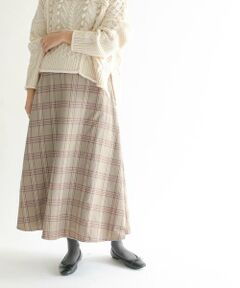 KBF / ケービーエフ スカート | チェック柄フレアロングスカート