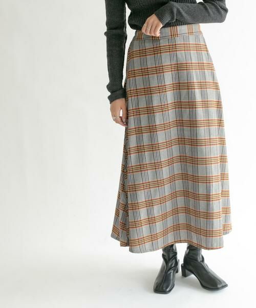 KBF / ケービーエフ スカート | チェック柄フレアロングスカート | 詳細1