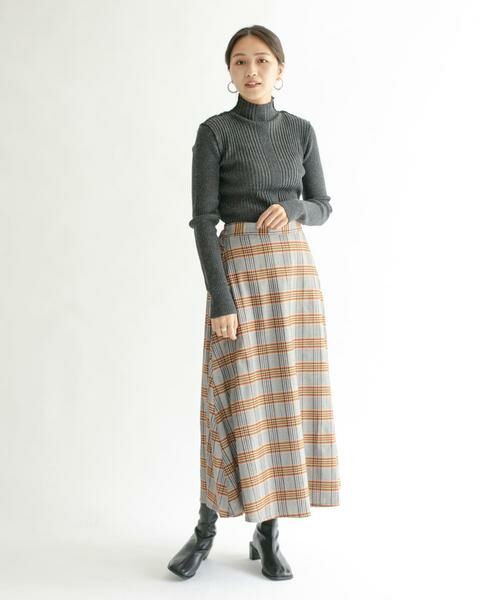 KBF / ケービーエフ スカート | チェック柄フレアロングスカート | 詳細3