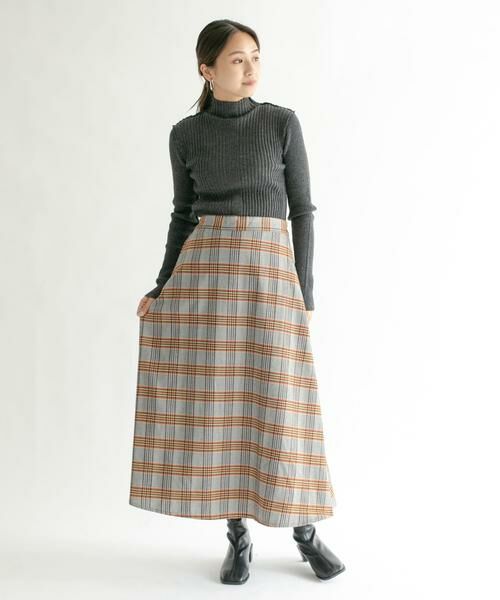 KBF / ケービーエフ スカート | チェック柄フレアロングスカート | 詳細4