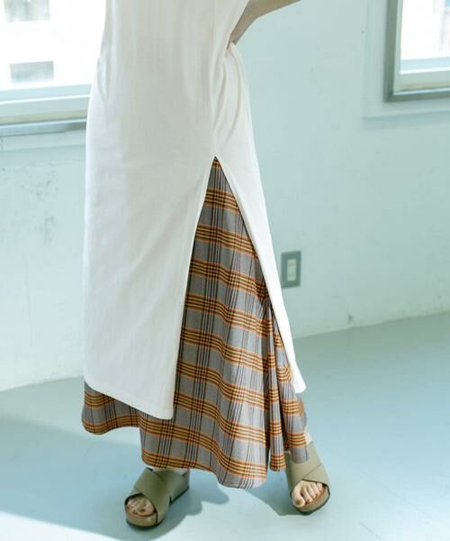 KBF / ケービーエフ スカート | チェック柄フレアロングスカート | 詳細5