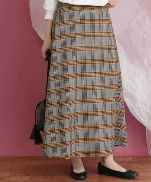 KBF / ケービーエフ スカート | チェック柄フレアロングスカート | 詳細6