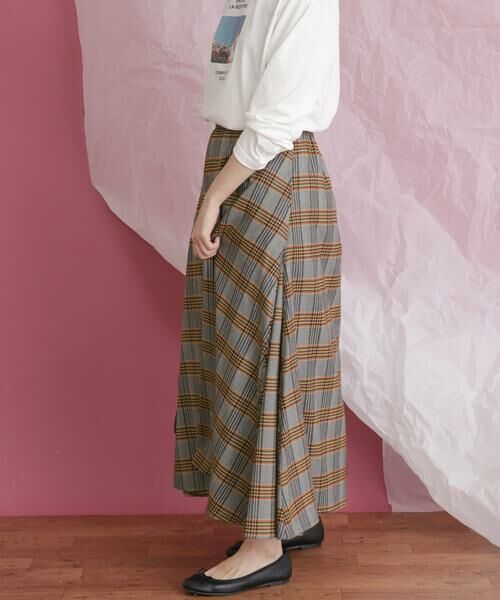 KBF / ケービーエフ スカート | チェック柄フレアロングスカート | 詳細7
