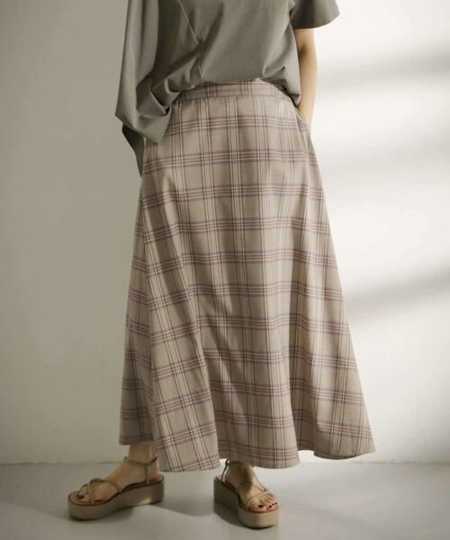 KBF / ケービーエフ スカート | チェック柄フレアロングスカート | 詳細14